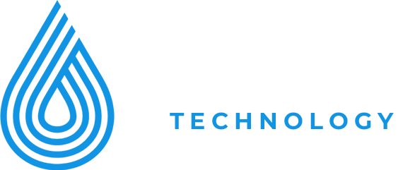 Fluid Technology logo with blue and white design elements
